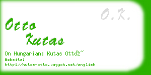 otto kutas business card
